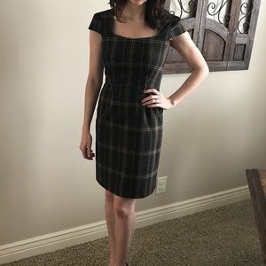 Brown and khaki plaid dress
